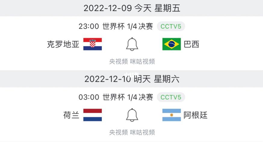 世界杯2022直播时间表